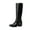 BLACK/BROWN, variant on Dream Pairs Womens Square Toe Pull-On Knee-High Riding Boots with Low Block Heel