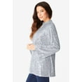 thumbnail image 3 of Roaman's Women's Plus Size Sequin Mock Neck Blouse, 3 of 4