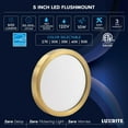 thumbnail image 7 of Luxrite 5 Inch LED Flush Mount Ceiling Light, 10W 600LM, 5CCT 2700K-5000K, Dimmable, Wet Rated, ETL - Brass 4-Pack, 7 of 7