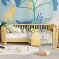 thumbnail image 5 of Sesslife Toddler Bed, Wood Twin Platform Bed Frame, Twin Size Bed Frame with Salts and Safety Fence for Boys Girls, Low Profile Bed Twin with Removable Guardrail, No Box Spring Needed, Natural, 5 of 10