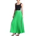 thumbnail image 2 of Falda Maxi A-Line Plisada para Mujer INSPIRE CHIC con Cintura Alta Elástica y Cinturón Color Verde, 2 of 6