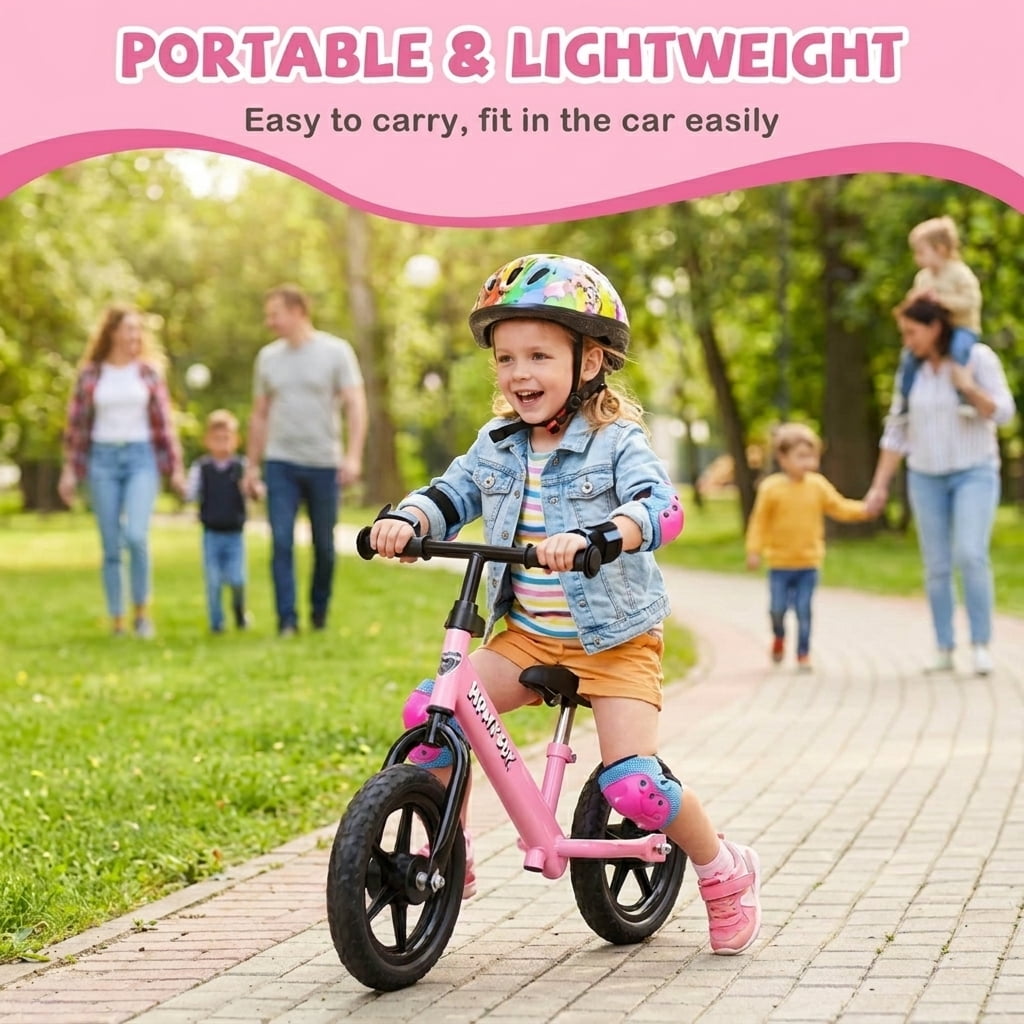 Redsmile Toddler Balance Bike for Ages 2-5, No Pedal Training Bike with Adjustable Seat and Handlebar, Lightweight Kids Balance Bike, Pink