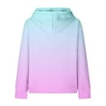 thumbnail image 3 of Mercatoo Teen Girls Ribbed Hoodies Gradient Color Cute Trendy Pullover Hoodie with Pockets Kids Fleece Warm Sweatshirts Clothes, 3 of 7