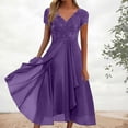 thumbnail image 2 of FYEGRE Robes Formelles pour Femmes Invitées de Mariage avec Fente Cocktail Élégante Dentelle Longue Robe de Bal Violet Foncé TTG, 2 of 6