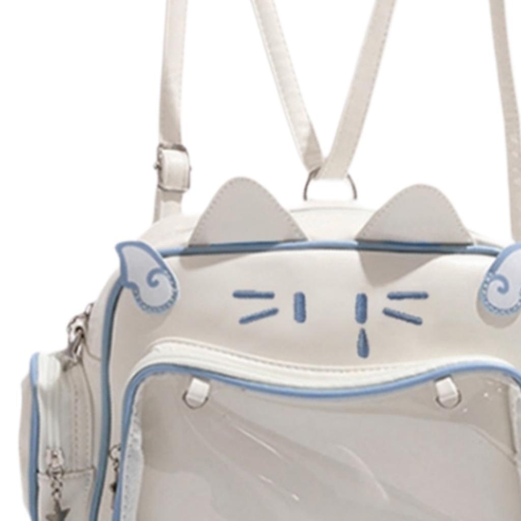 Wxqbjtam Cat Ita Bag DIY Cute Adjustable Strap Tote Bag PU Leather Women Shoulder Bag for Blue