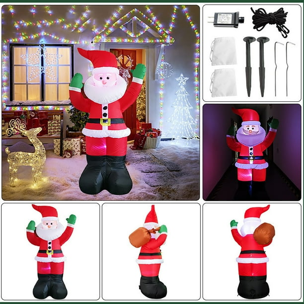 SDJMa 6 Foot Christmas Inflatables Santa Claus, LED Light Up Giant