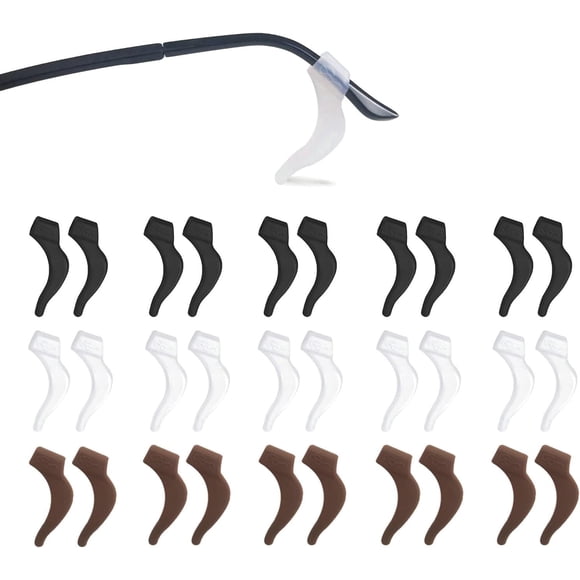 20 Pairs Glasses Anti-slip Silicone Ear Clip, Glasses Holder With Storage Box, Safety Eyewear Retainers, Eyeglass Ear Grips for for Sports Glass Sunglasses Reading (10 Black 10 white)