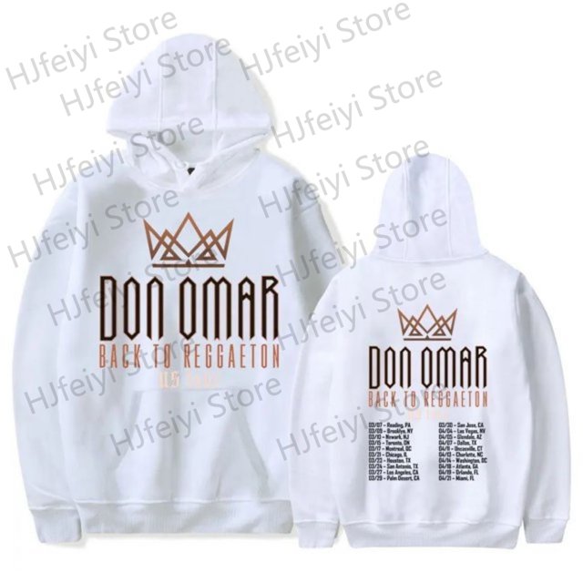 Sudadera con capucha Don Omar Back To Reggaeton Tour 2024 para hombre y mujer, unisex, de manga larga, estilo urbano