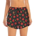 thumbnail image 2 of Qekee Tomatoes1 for 2 in 1 Flowy Running Shorts for Women High Waisted Gym Tennis Shorts Double Layer Shorts with Pocket, 2 of 9