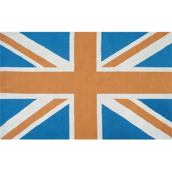 THE RUG MARKET25462D Union Jack Orange Uv Polyester Hook Rug