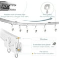 thumbnail image 4 of OhhGo Flexible Bendable Ceiling Curtain Track, 3M/9.84FT Flexible Bendable Mount Curtain Rail Ceiling Track with Hooks & Accessories Set, for Room Divider, Shower Curtain, White, 4 of 12