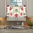 thumbnail image 2 of Yayeee Kitchen Curtains Tier Pair Light Filtering 27"x36" Rod Pocket Short Cafe Window Panel, Watercolor Cherry, 2 of 7