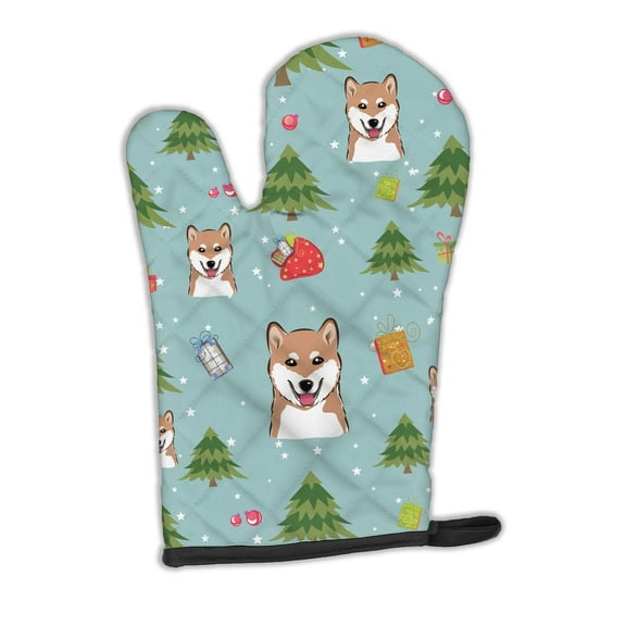 Carolines Treasures BB5014OVMT Christmas Shiba Inu Oven Mitt Large multicolor