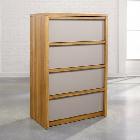Sauder Soft Modern 4-Drawer Dresser, Pale Oak