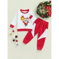 thumbnail image 2 of Qiylii Kid Christmas Clothes Set Santa Print Sweatshirt + Long Pant,2-7T, 2 of 9