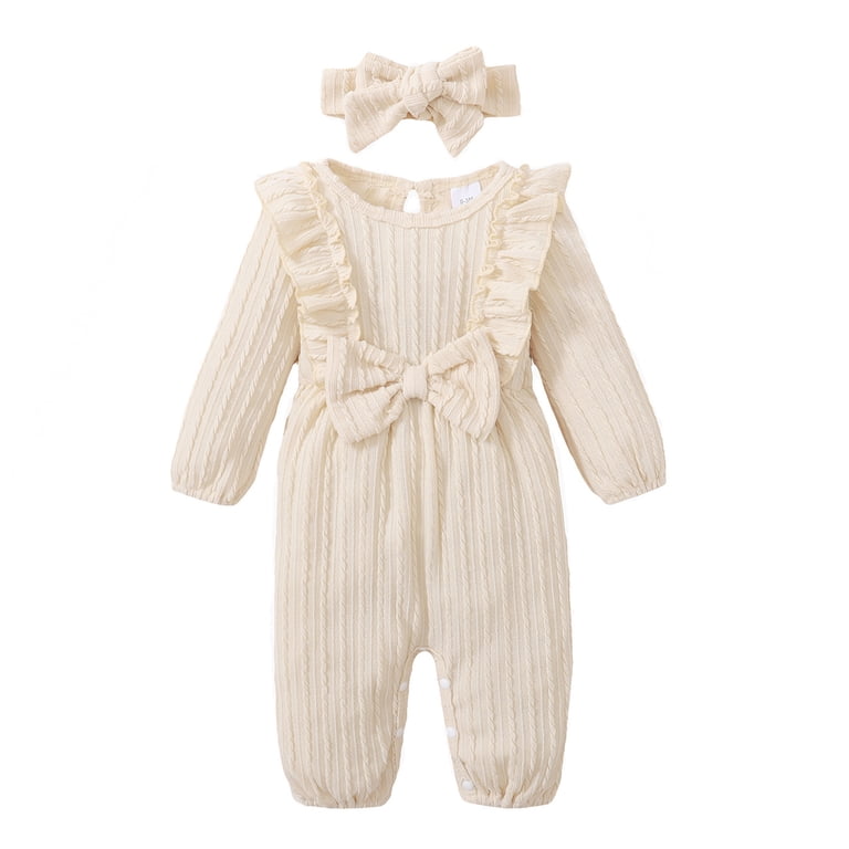 Younger Tree Baby Girl Ruffle Sleeve Romper with Headband photo 1