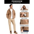 thumbnail image 3 of Pdbokew Men's Fleece Lined Hoodie Thick Hooded Jacket Winter Warm Sweatshirts Khaki M, 3 of 8