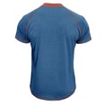 thumbnail image 4 of LYEAA Summer Shirts for Men Short Sleeve Four Buttons Crew Neck Fitted Pullover T-shirts Solid Casual Soft Comfortable Breathable Men's Tops Blue XL, 4 of 4