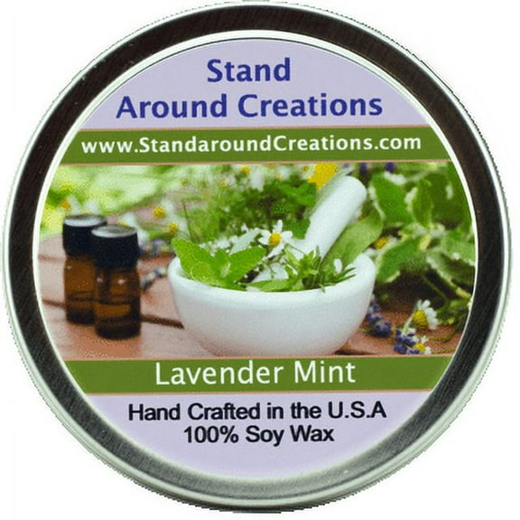 LAVENDER MINT TIN 6-OZ. ALL NATURAL SOY CANDLE