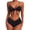 Black, variant on WIZUTIZ Women's Tankini Swimsuits 2 Piece Push Up Adjustable Spaghetti Strap Swim Top with Mid Rise Swim Shorts Twist Front Pleated Bikini Solid Swimsuit Sleeveless V-Neck Swim Suits Vacation Black