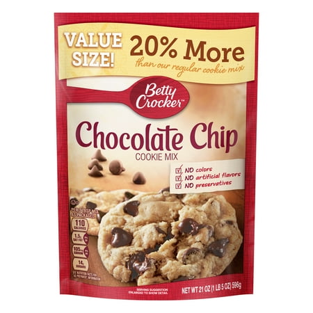 - (2 Pack) Betty Crocker Value Size Chocolate Chip Cookie Mix, 21 oz Pouch