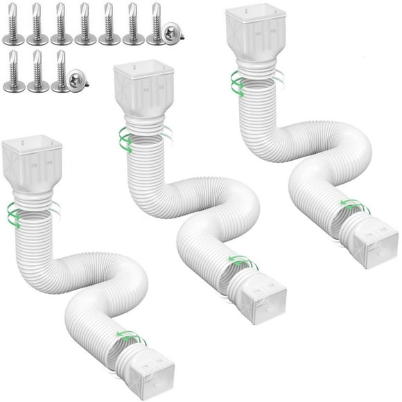 Extensiones flexibles para canaletas de lluvia, paquete de 3, Rodnsurw