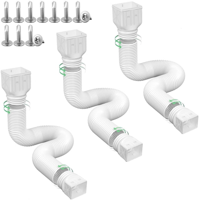 Extensiones flexibles para canaletas de lluvia, paquete de 3, Rodnsurw