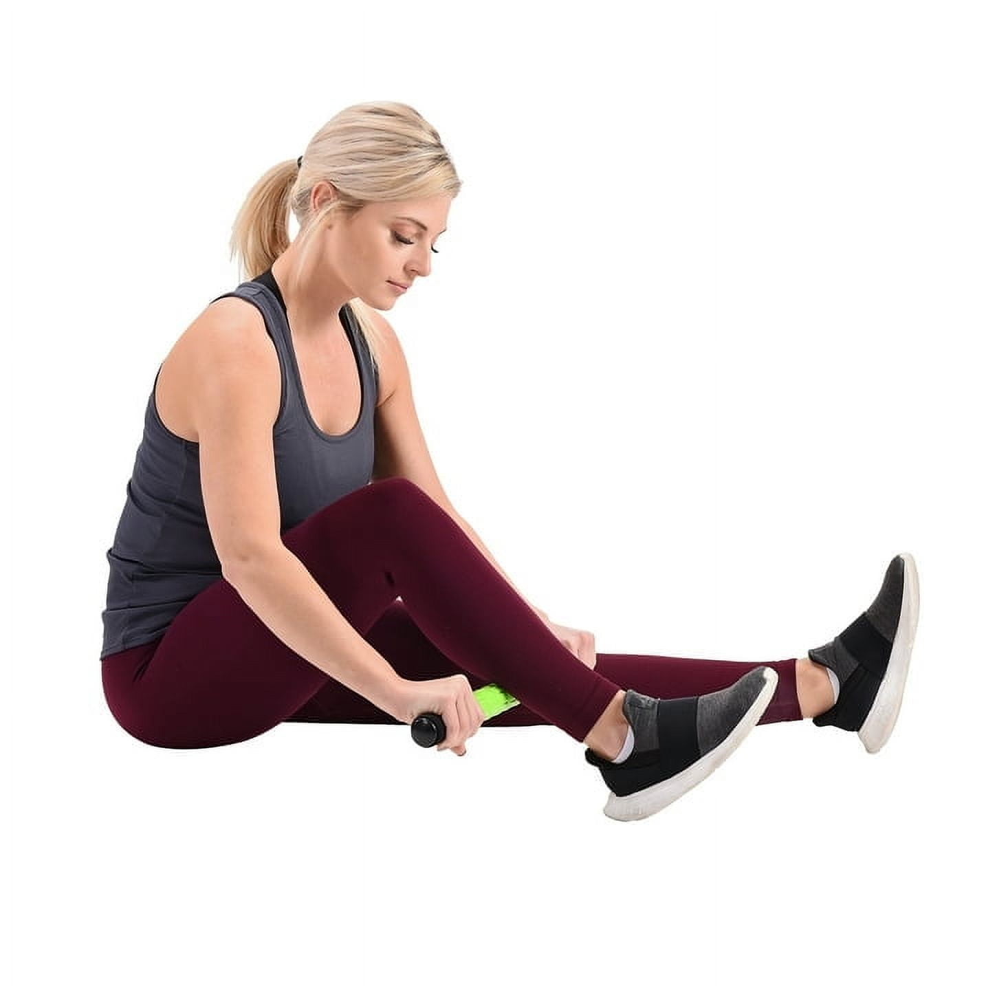 Athletic Works Rolling Massage Stick, Black/Green