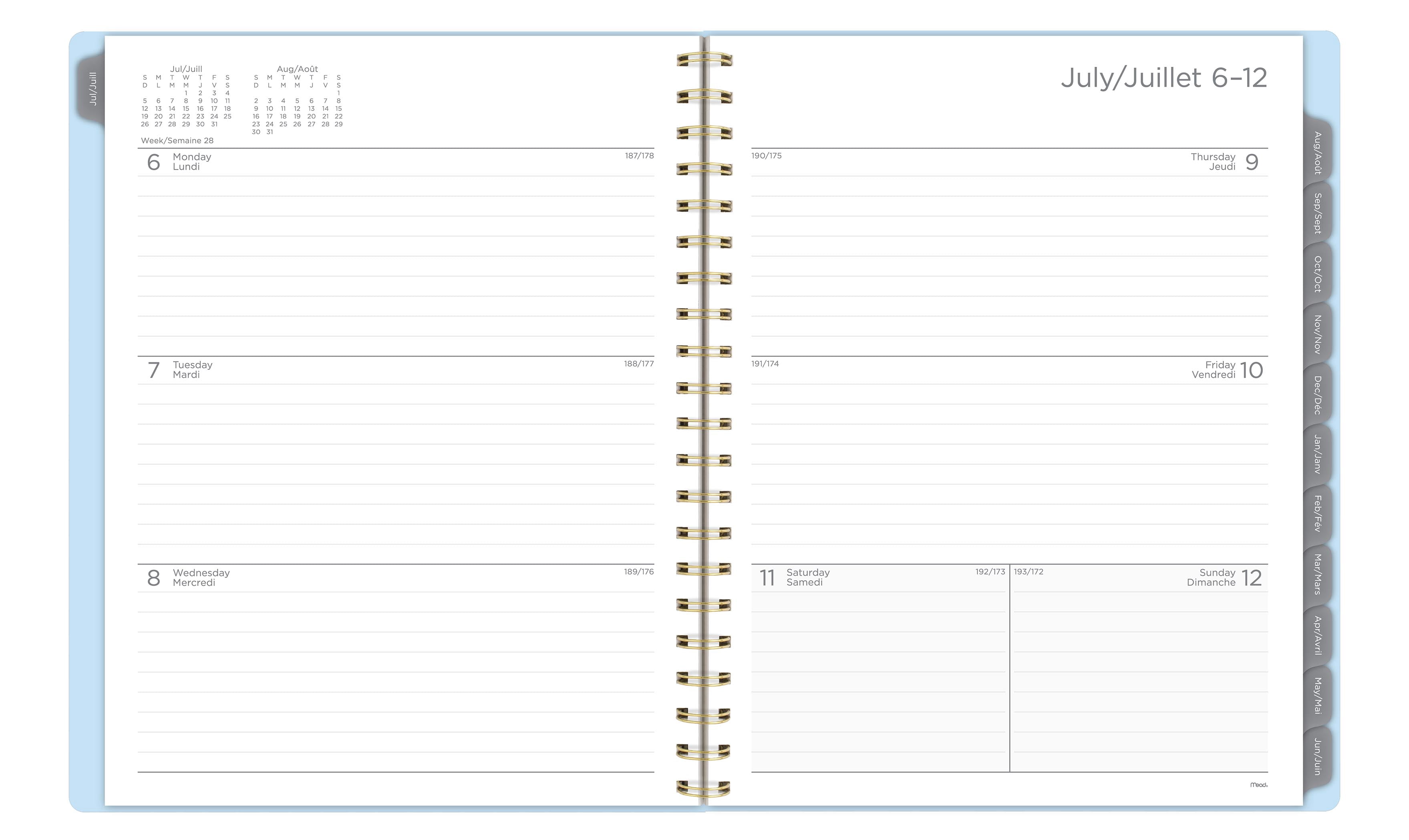 2026-2027 Mead Cherry Bows Large Weekly and Monthly Academic Year Planner