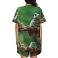 thumbnail image 4 of Womens Pajama Sets With Pocket, Australian White Tree Frog Branch Lounge Sets Short Sleeve Sleepwear PJ Sets for Women, 4 of 6