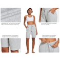 thumbnail image 6 of BALEAF Women's Bermuda Shorts Cotton Long Shorts with Pockets Light Gray XS, 6 of 7