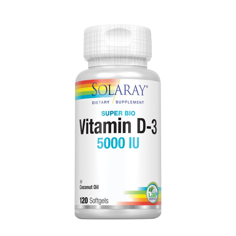 Solaray Super Bio Vitamin D3 in NonGMO Coconut Oil 5000IU Strong