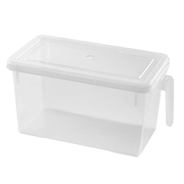 Contenedores de almacenamiento de plástico, organizador cuadrado de almacenamiento de alimentos, organizador apilable para refrigerador con tapa