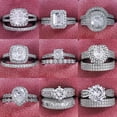thumbnail image 2 of 2023 nuevos anillos de boda grandes de lujo de Color plateado para mujeres nupciales compromiso dedo fiesta regalo diseñador joyería R4428 Tan Jianjun unisex, 2 of 2