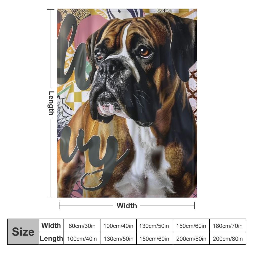 Boxer Dog Blanket Cute Puppy Throw Blanket Super Soft Flannel Throw Blanket Lightweight Fluffy Plush Fuzzy Bed Blanket for Cute Pet "