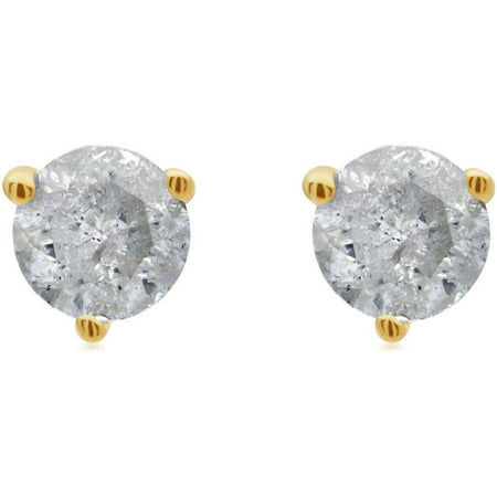 1/4 Carat T.W. Round Diamond 14kt Yellow Gold Martini Stud Earrings with Gift Box, IGL Certified