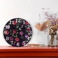 thumbnail image 2 of Vivid Floral Dark Wall Clock Round Vintage Silent Non Ticking Battery Operated Accurate Arabic Numerals Design Decorative for Home Kitchen Living Room Bedroom 10 Inch, 2 of 5