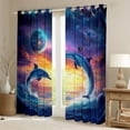 thumbnail image 2 of Homewish Sea Animal Whale Black Out Curtains,Ocean Theme Curtains Pack of 2 (42x63 Each),Galaxy Starry Night Bedroom CurtainsFor Girls Teens,Breathable Home Decor, 2 of 6