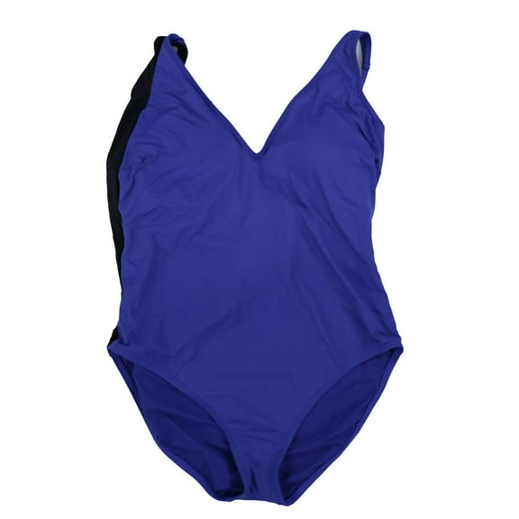 Coco Reef Women's Cross-Over One Piece Swimsuit Blue 14/38 C New