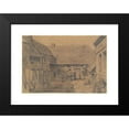 thumbnail image 2 of Émile Frédéric Nicolle 14x11 Black Modern Framed Museum Art Print Titled - Barnyard&nbsp;Scene (1862), 2 of 5