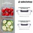 thumbnail image 4 of Set De 10 Recipientes De Vidrio Herméticos Contenedores Para Almacenamiento De Alimentos Con Tapas De Cierre Fácil y a Prueba De Fugas Toppers Microondas y Horno, 4 of 9