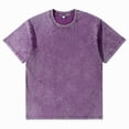 thumbnail image 4 of Zimjoy Men's Short Sleeve T-Shirts Casual Basic Crew Neck Cotton Shirt Vintage Acid Wash Summer Fashion Tees Light Purple 5XL, 4 of 4
