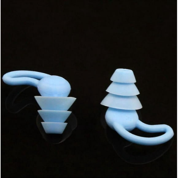 Blue, Silicone Earplugs, High-end Shark Fin Sleep Earplugs, Waterproof, Soundproof, And Noise Reducing Soft Swimming Accessories