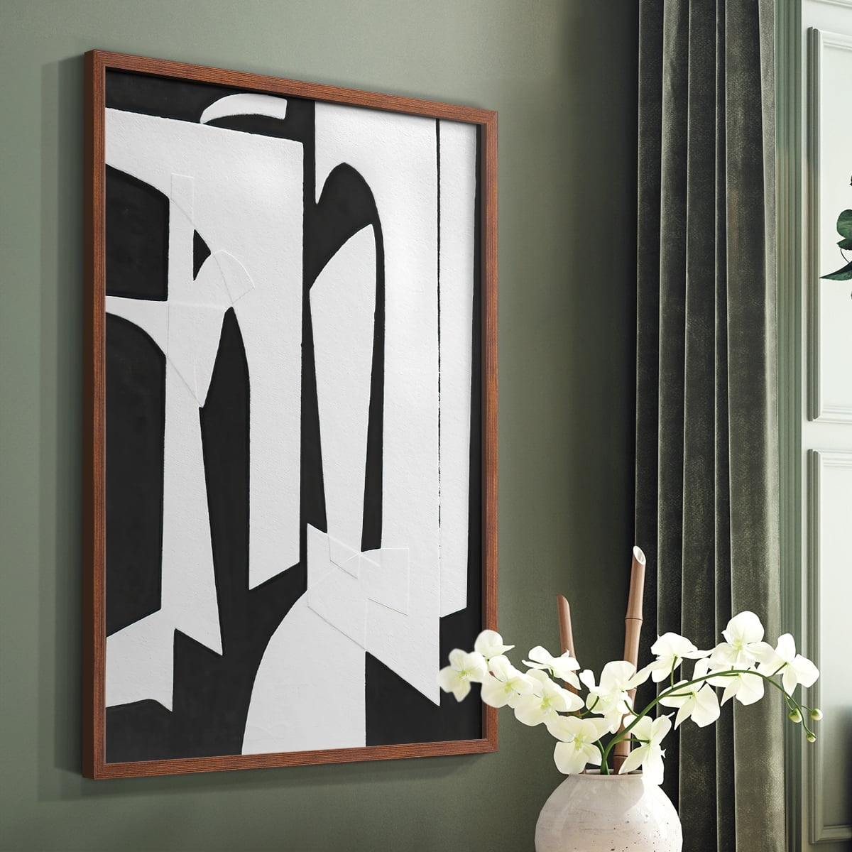Spanish Arches II Framed Print in Brown Solid Wood Framed Print No Nail Hanging