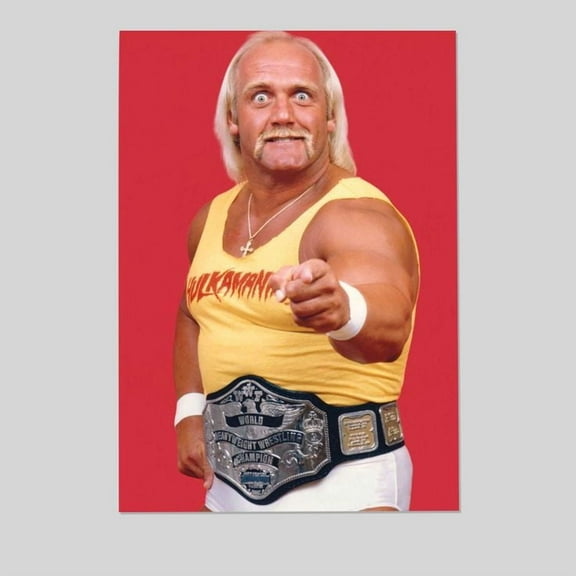 Hulk Hogan championship belt in 1980s in the ring 2025 Size 24''x36'' - Postora