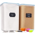 thumbnail image 1 of Chef's Path Contenedores herméticos extra grandes para almacenamiento de harina y azúcar con tapas, juego de 2 botes de despensa de 6,5 l para almacenamiento de harina y azúcar a granel, transparente, 1 of 7