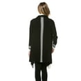 thumbnail image 3 of Women's Knit Striped Draped with Asymmetric Hem Cardigan Sweater, 3 of 3