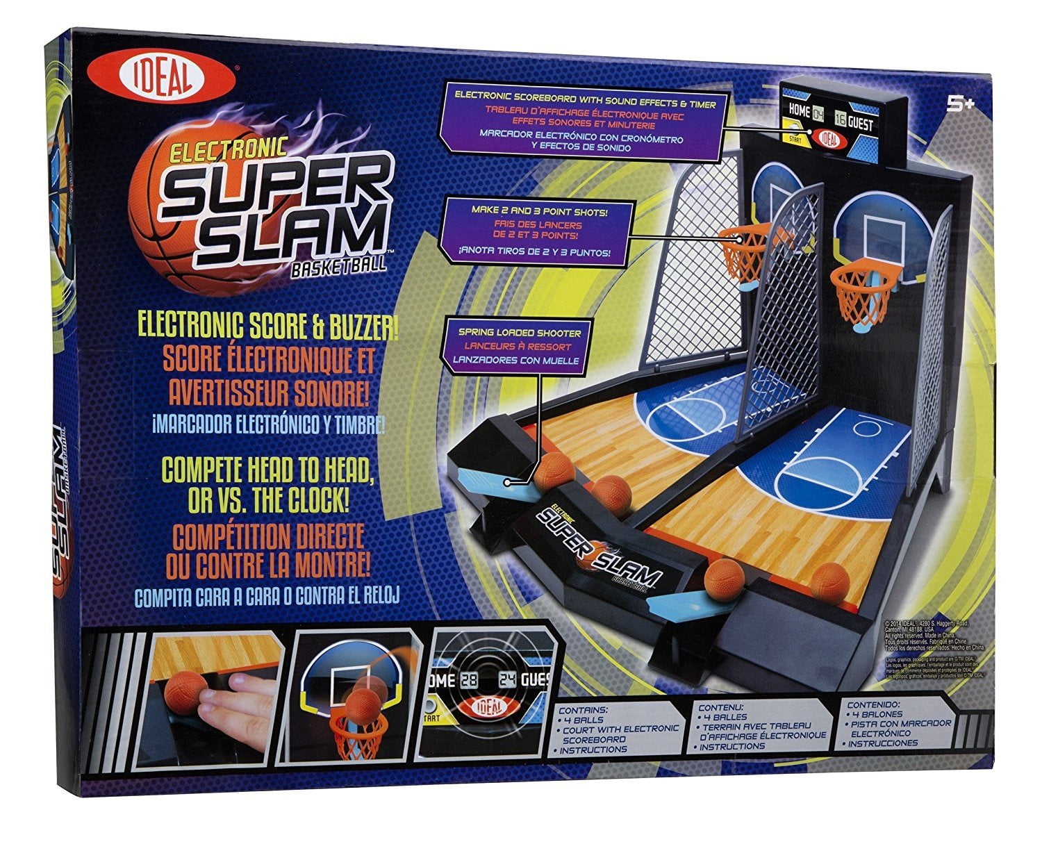 ideal electronic super slam basketball tabletop game
