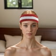 thumbnail image 6 of Unique Bargains 1 Set Soft Headband with Wristband Sweat Headband for Sport Red White, 6 of 6