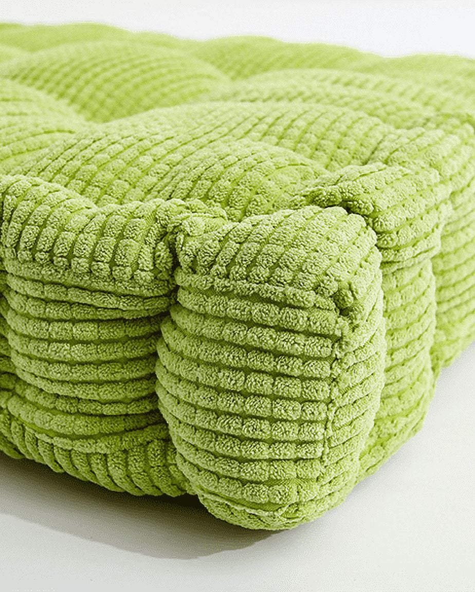XmhyTop Square Corduroy Memory Foam Chair Cushion Pads, Tufted